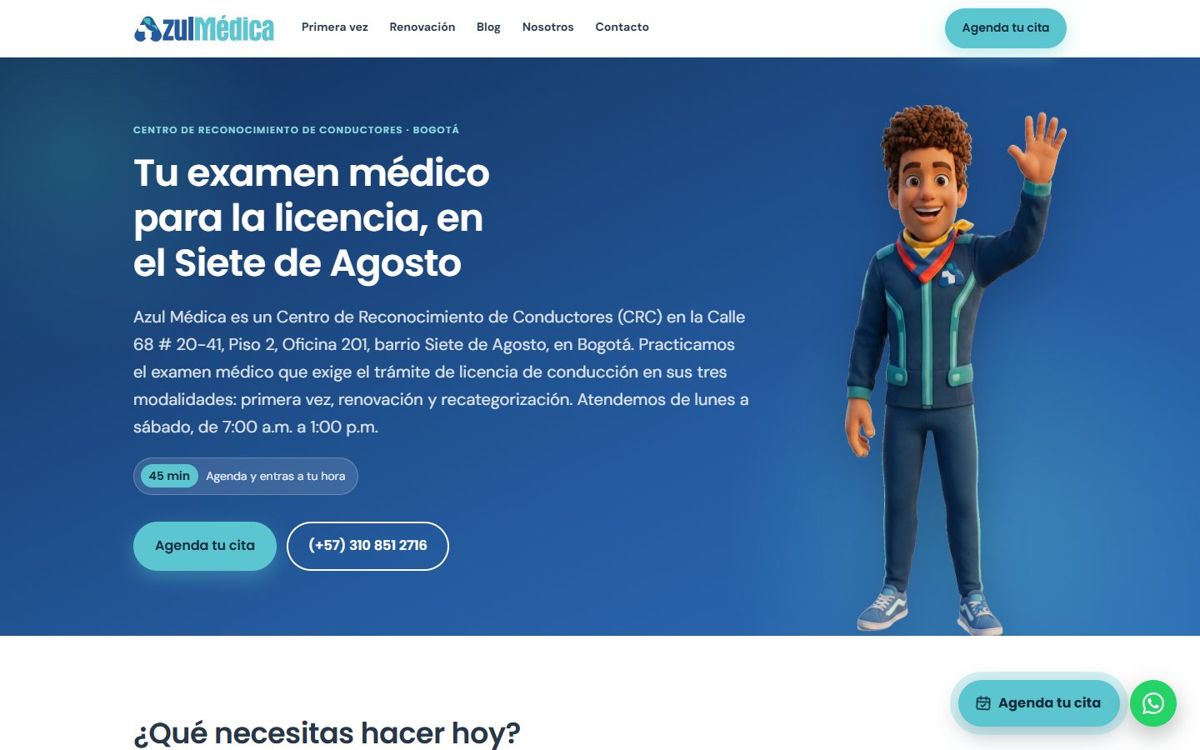 Sitio de Azul Médica publicado