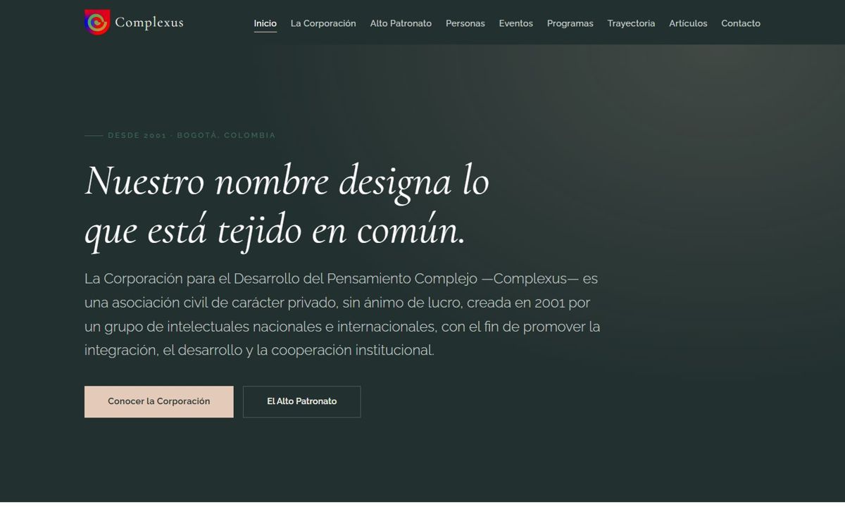 Sitio de Corporación Complexus publicado